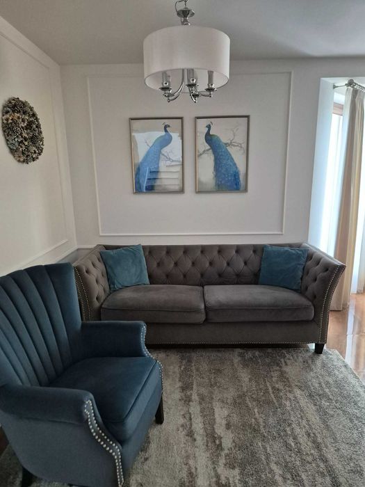 Zestaw sofa i fotel + obrazy Chesterfield Modern