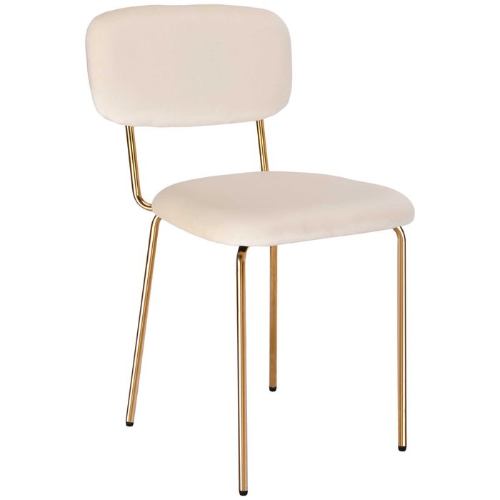 Krzesło welurowe LOUIS GOLD VELVET beżowe