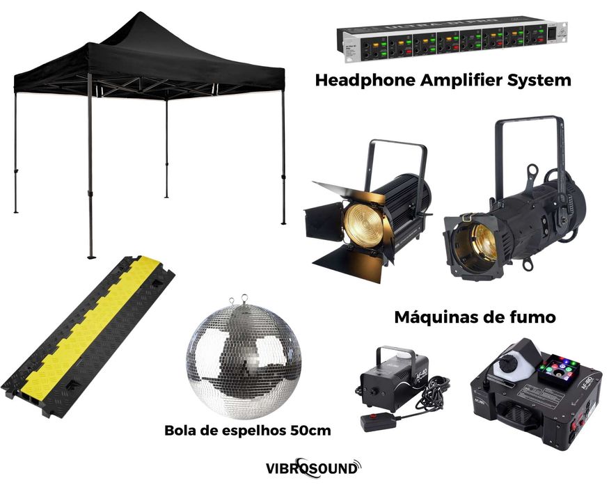 Aluguer de sistema de som/luz e equipamentos audiovisuais