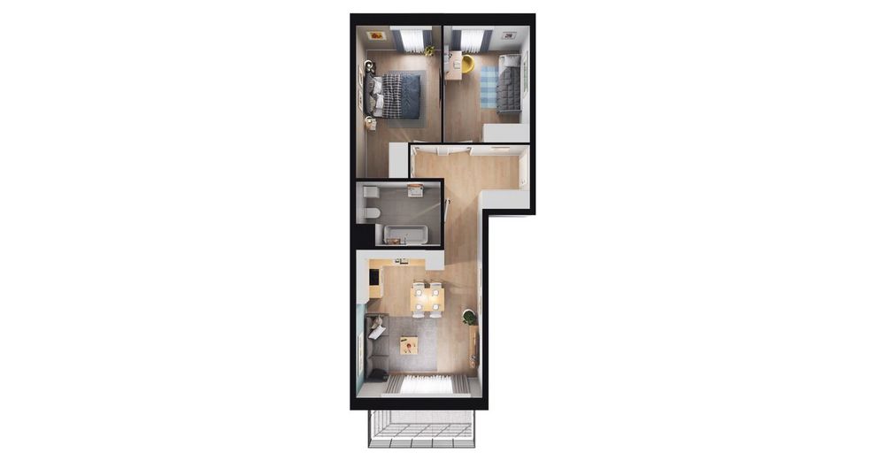 3-pokojowe mieszkanie 53m2 + balkon