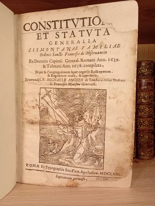 Starodruk 1662 Konstytucje Rodziny Cismontańskiej Zakonu Braci Mniejsz