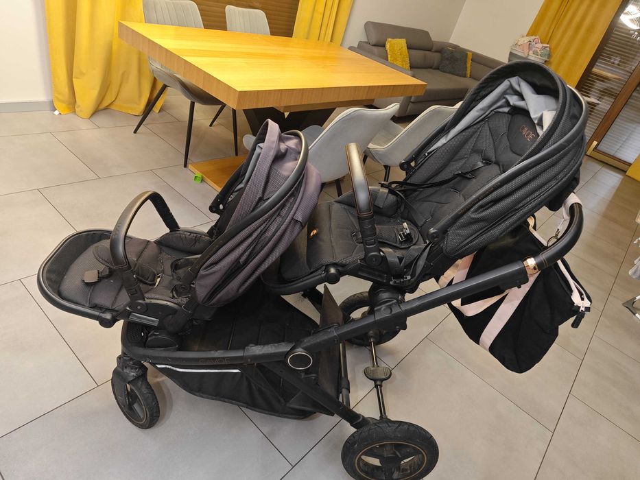 Wózek rok po roku Cavoe Głęboko-Spacerowy Bliźniaczy