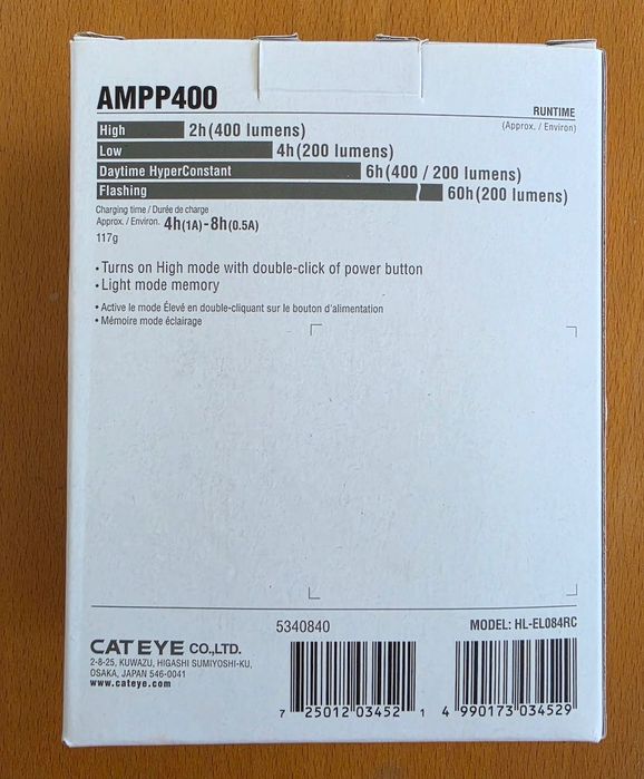 Lanternas Cateye AMPP 400 e 500 Lumens
