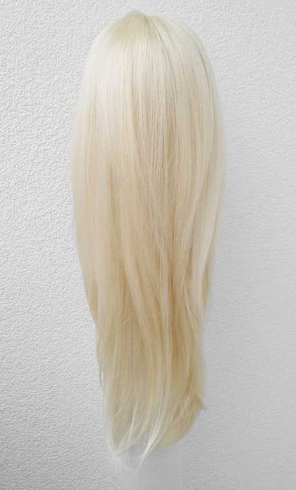 Lace Front długa blond peruka z przedziałkiem prosta cosplay wig