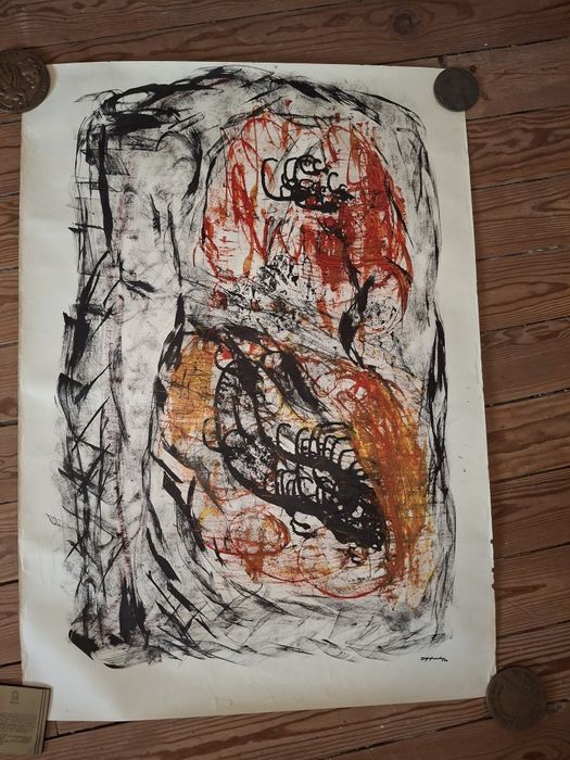 Pintura antiga assinada e datada