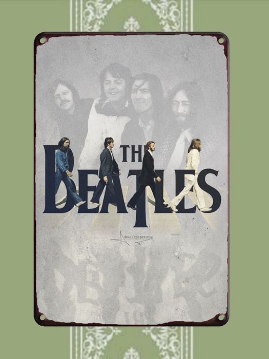 Табличка на стену, The Beatles, декор, Металлическая винтажная табличк