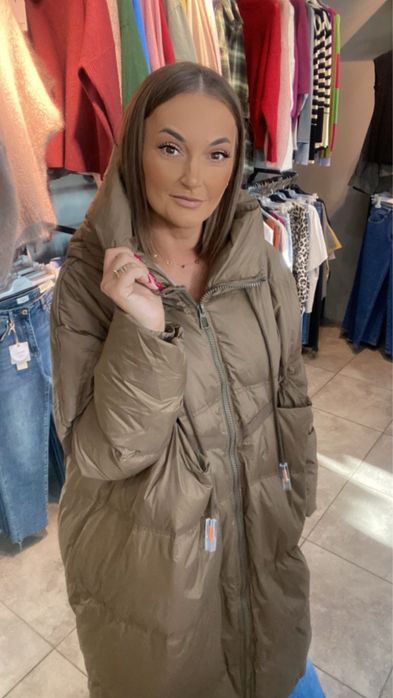 Płaszcz naturalny puch . Oversize . Nowość ! Bestseller !!
