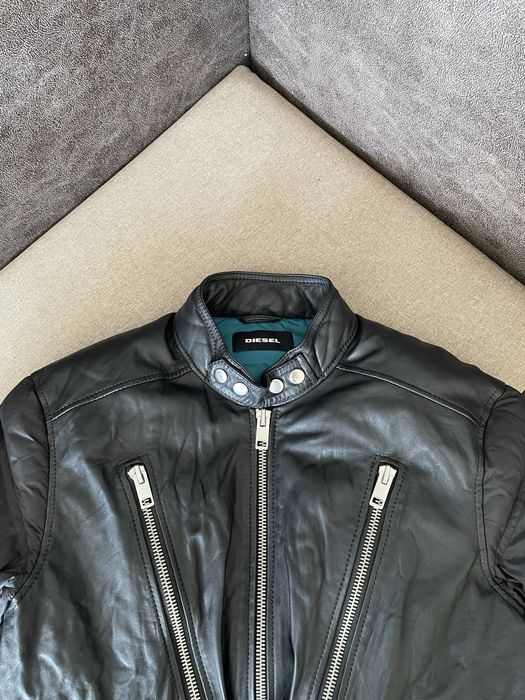 Шкіряна куртка Diesel Leather & Down Biker Jacket