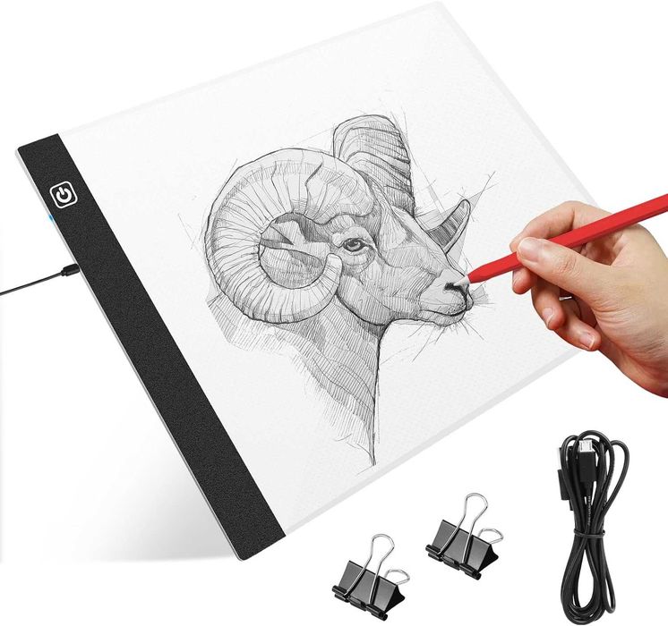 Mesa de luz LED [tamanho A4] com carregador USB leve e portátil - NOVO