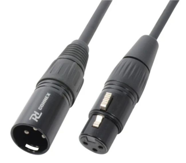 Cabo macho/fêmea PD-Connex CX35-05 XLR 0,5m preto