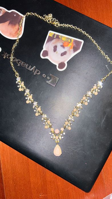 Conjunto Colar e Brincos Estilo Festa / Noiva (Tom Rosa Elegante) - €8