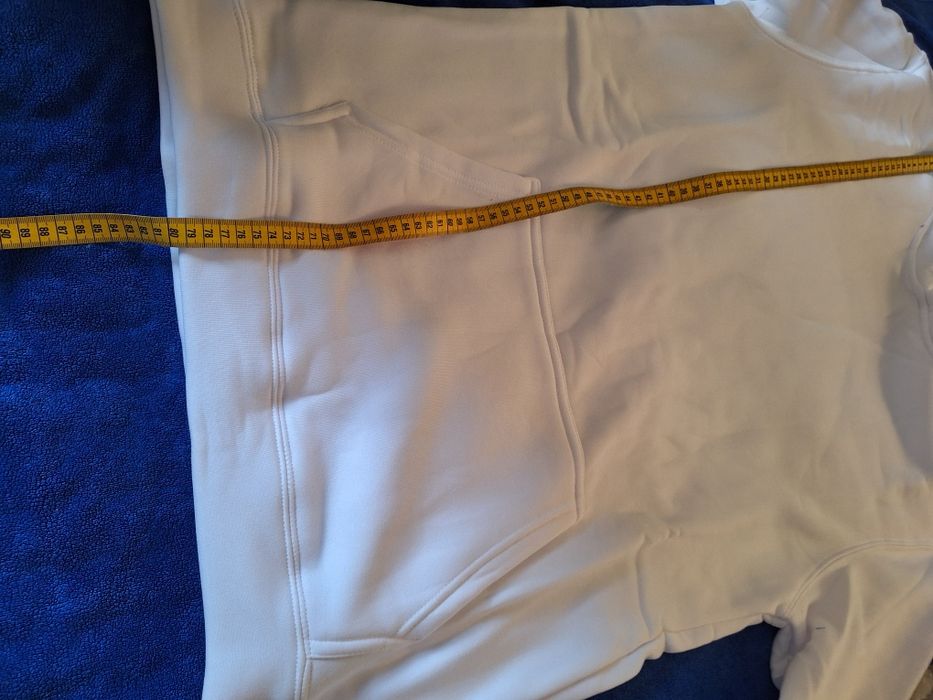 Biała bluza dresowa z kapturem XL