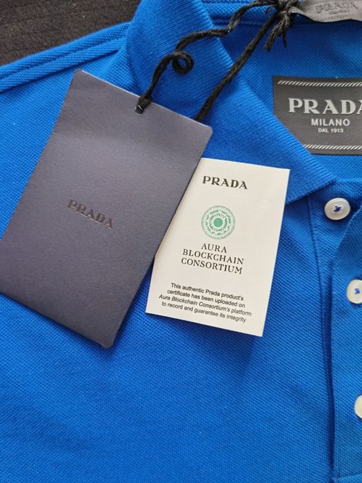 Prada koszulka polo chabrowa