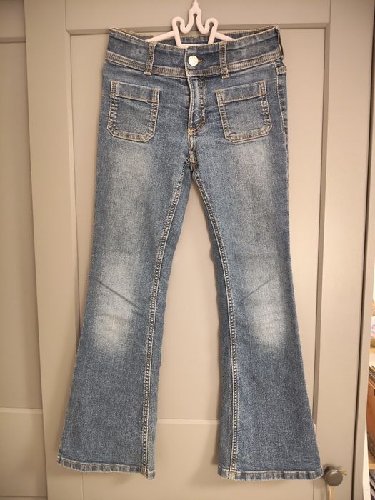 H&M spodnie dżinsy dzwony flared leg, 134