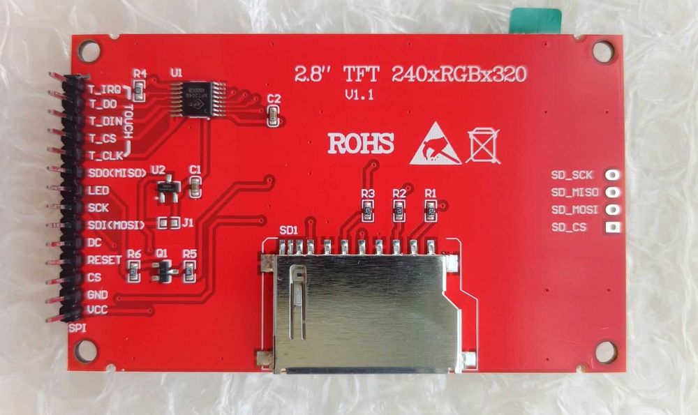 Arduino STM32 дисплей 2,8" 240x320 ILI9341 SPI с тач скрином и SD card