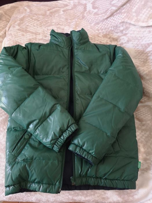 Casaco/Kispo adolescente da Benetton. reversível verde e azul escuro.