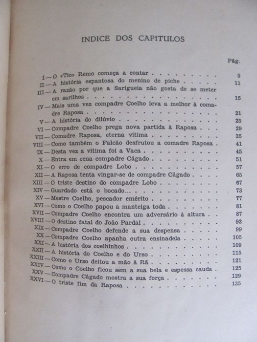 Raro - Histórias do Tio Remo  J. C. Harris  Ilustração António Quadros