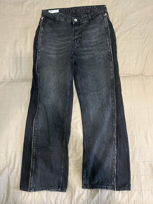 Джинси zara flared zip