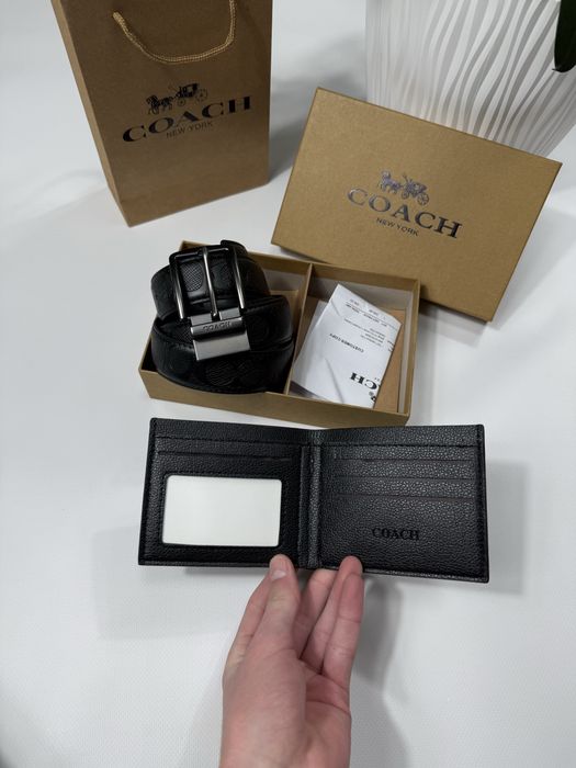 Набір Coach ремінь гаманець подарунковий Чоловічий набір Коач