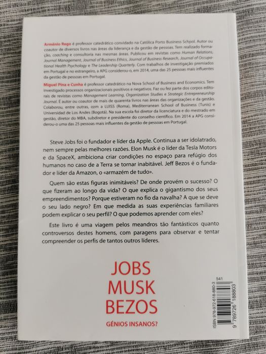 Jobs, Musk, Bezos - Génios Insanos? (Arménio Rego/Miguel Pina e Cunha)