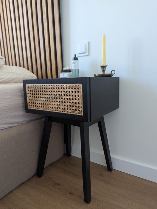 2x Stolik nocny rattanowy boho h&m home komplet