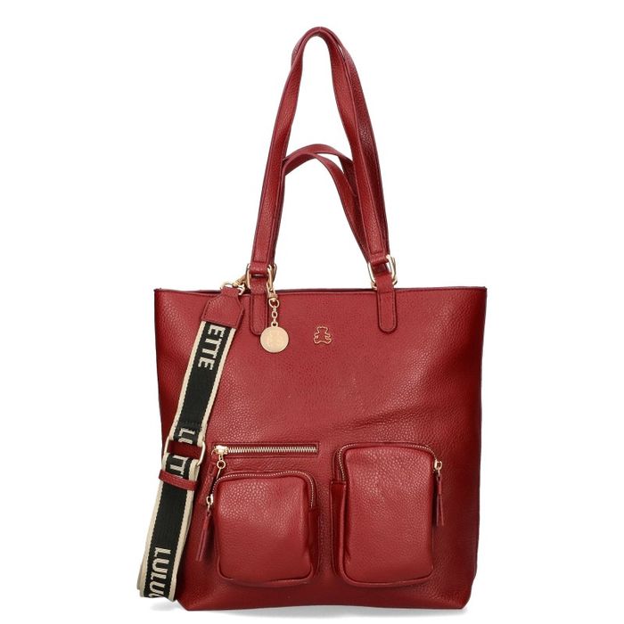 Torebka damska shopper Lulu Castagnette skórzana bordo kieszonki