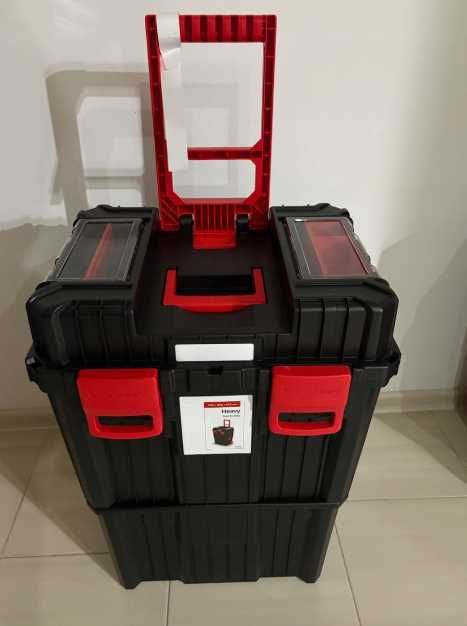 Profesjonalna XXL 3w1 Skrzynka Narzędziowa Na Kółkach Budowa + GRATIS