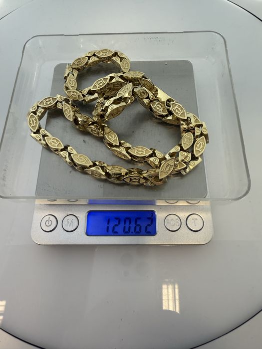 Zloty łancuszek Cartier,proba 585 waga 120,6g Nowy(8021)