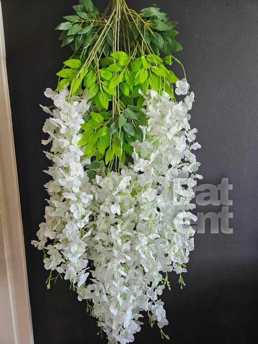 Wisteria biała jasna glicynia sztuczna girlanda dekoracja 12 sztuk