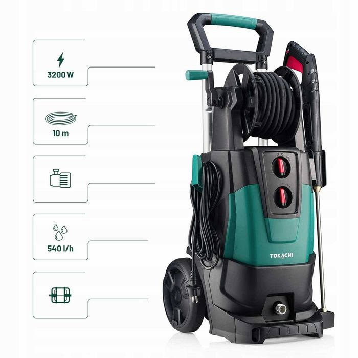 Мийка високого тиску Tokachi 350бар 3200W Насос ЛАТУНЬ. Безщітковий двигун. Мойка высокого давления