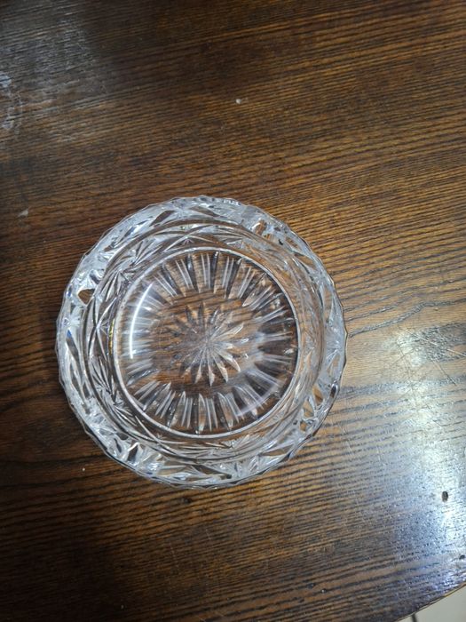 Piękna kryształowa popielnica popielniczka PRL