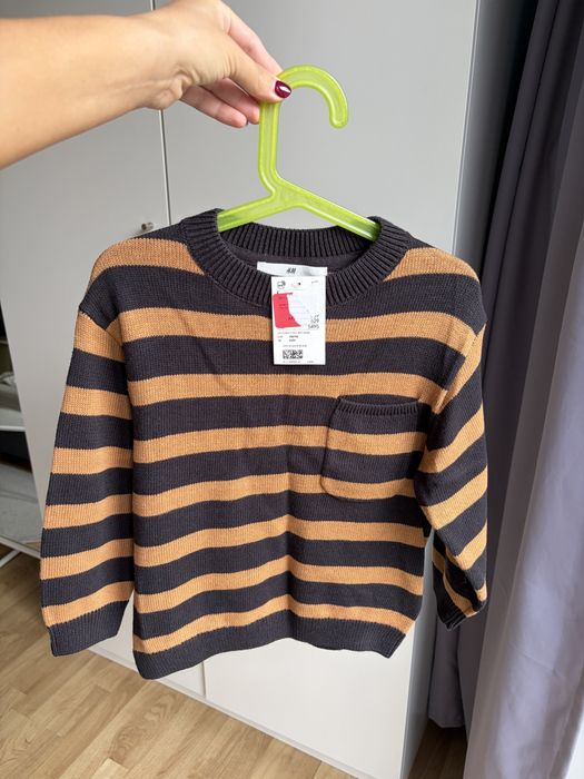 Nowy sweter w paski H&M 110/116