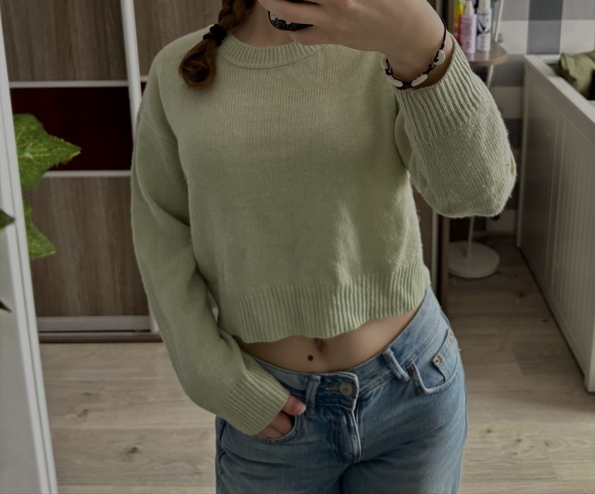 Sweterek damski zielony h&m