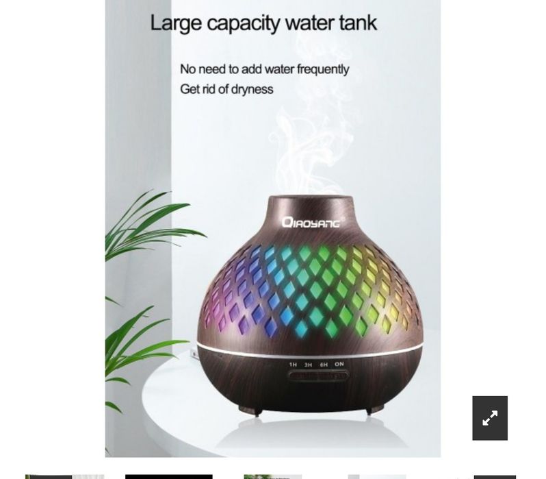 Difusor de aromas com controlo remoto e luzes Led,de 400 ml Novo.