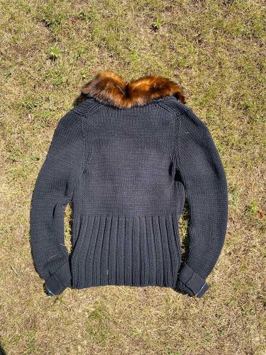 Sweterek damski vintage futerko Avant Garde czarny coquette S