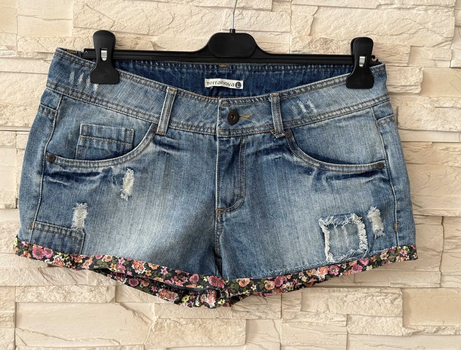 Spodenki krótkie jeansowe damskie niebieskie L/40 Terranova