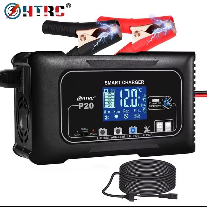 Автоматическое импульсная зарядка для авто 6/12/24 вольт 2-20А