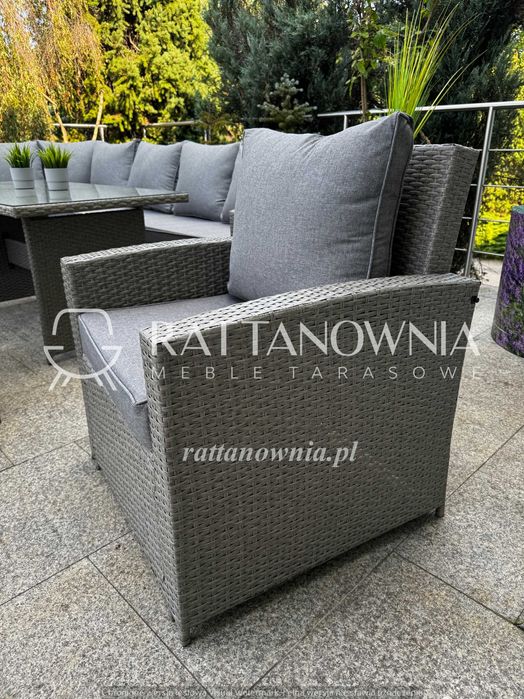 Duży Zestaw Mebli Ogrodowych Tarasowych Z Technorattanu 2 KOLORY!
