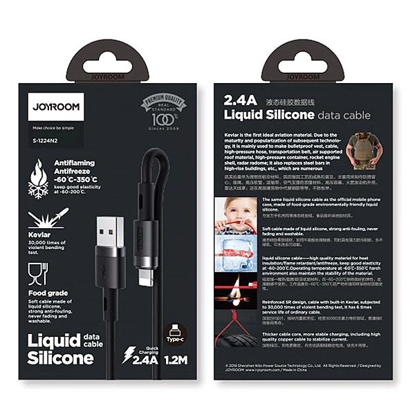 Joyroom kabel USB - Lightning 2,4A 1,2 m (S-1224N2 Black)