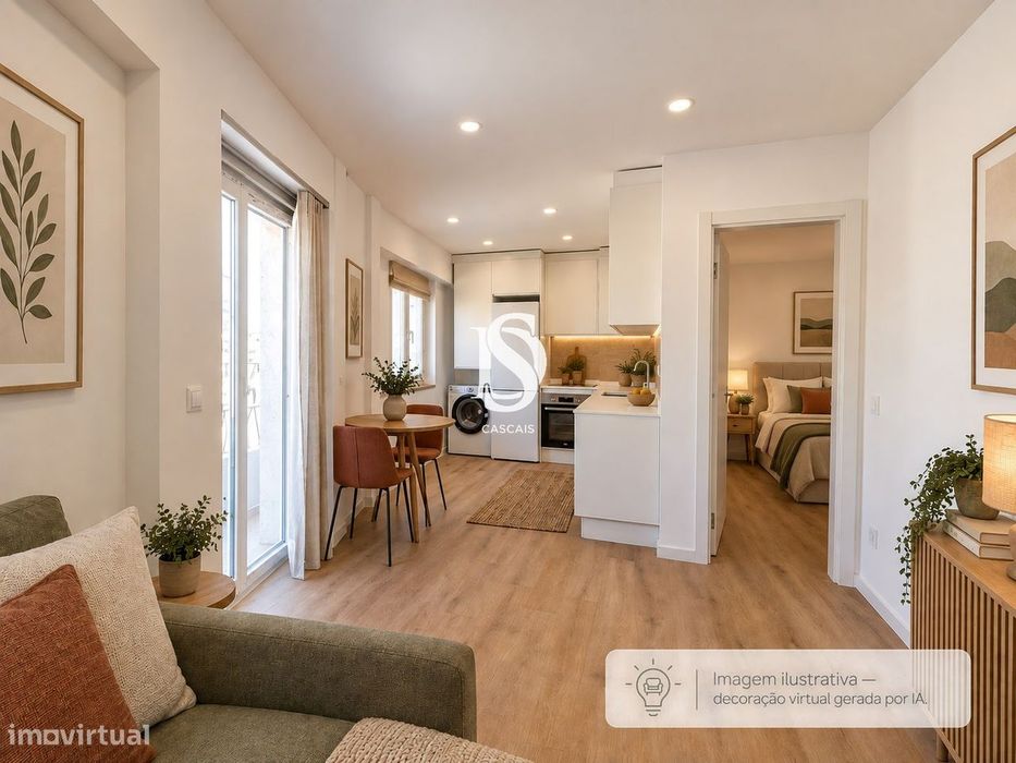 Apartamento T1, Totalmente renovado no centro de Alcochete