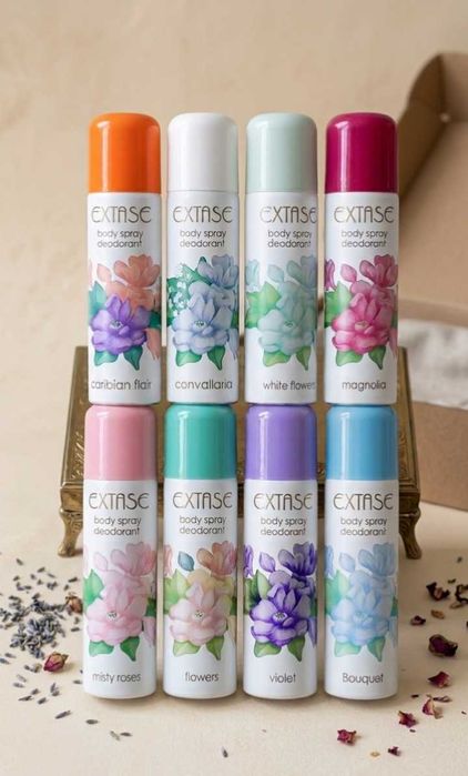 Kultowe dezodoranty EXTASE  8 zapachów  Vintage lata 90.