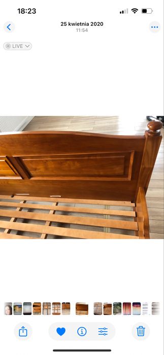 Łóżko drewno 200/200 materac
