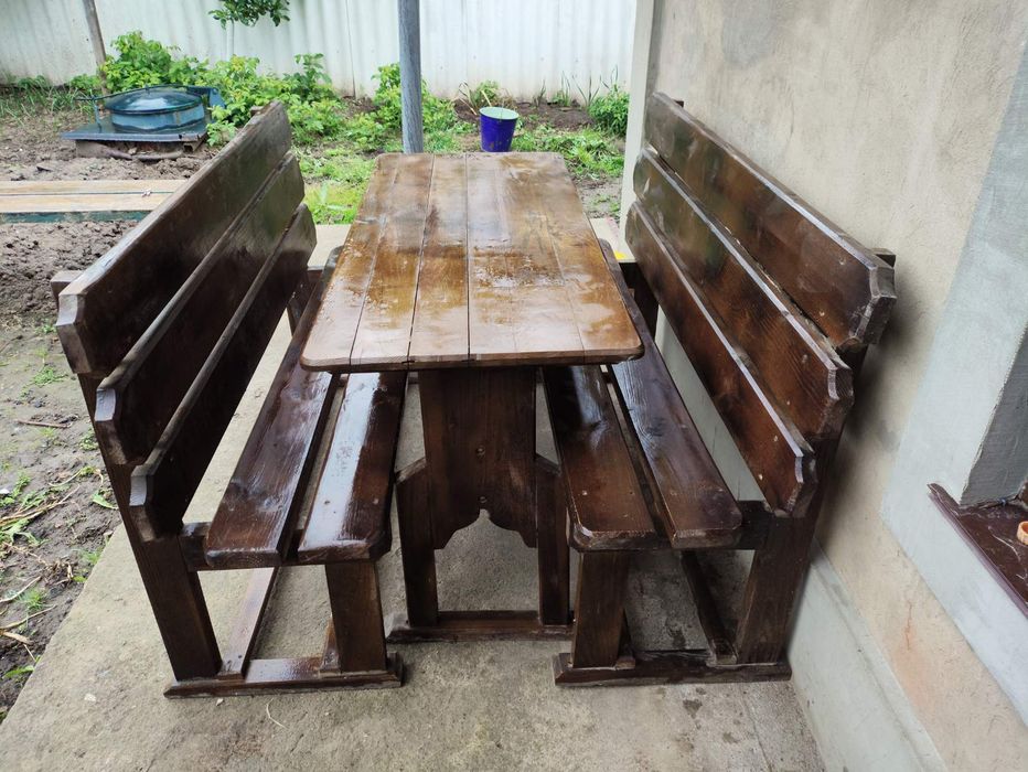 Садовий комплект стіл та лавки