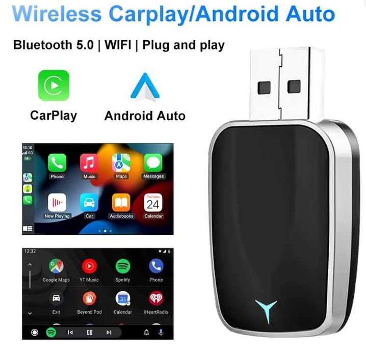 Adaptardor Android Auto / Carplay sem fios