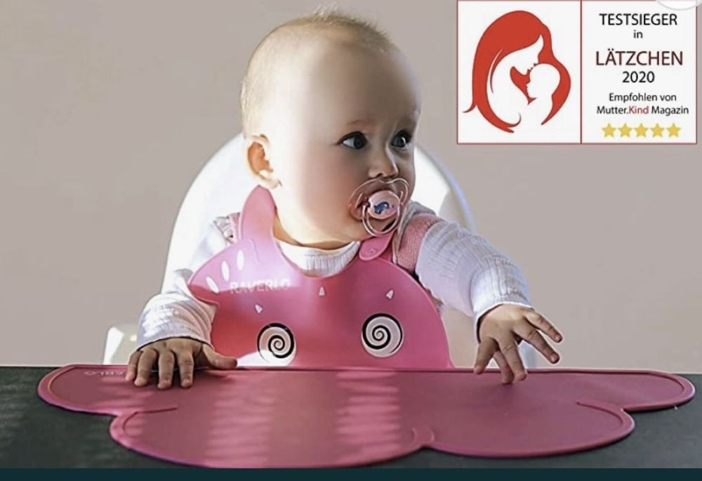 Нагрудник дитячий слюнявчикз килимком для столу Raverlo Baby