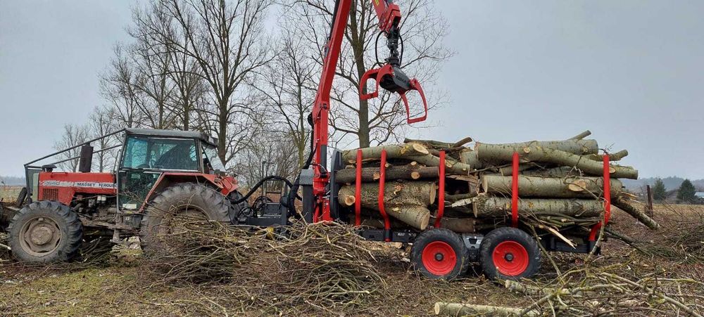 Przyczepa leśna Krpan GP 13 z żurawiem GD 8,6