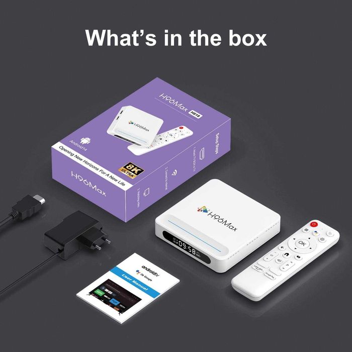 H96 Max H618 Plus 4/32Gb [Android 14, пульт з голосовим управлінням]