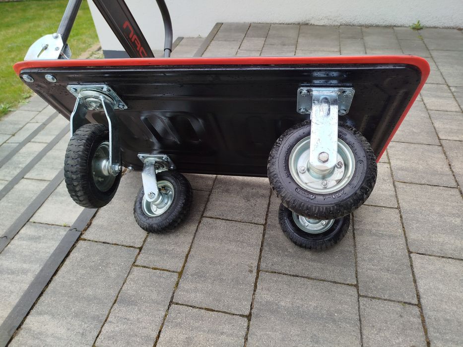 Duży Wózek transportowy magazynowy 350kg koła pompowane