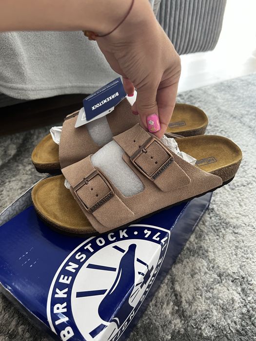 Klapki birkenstock 38 nude bezowe damskie nowe