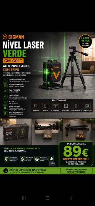 Laser+Tripé Novo. Oportunidade